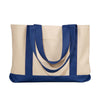 UltraClub Natural/Navy Leeward Canvas Tote