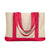 UltraClub Natural/Red Leeward Canvas Tote