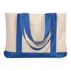 UltraClub Natural/Royal Leeward Canvas Tote