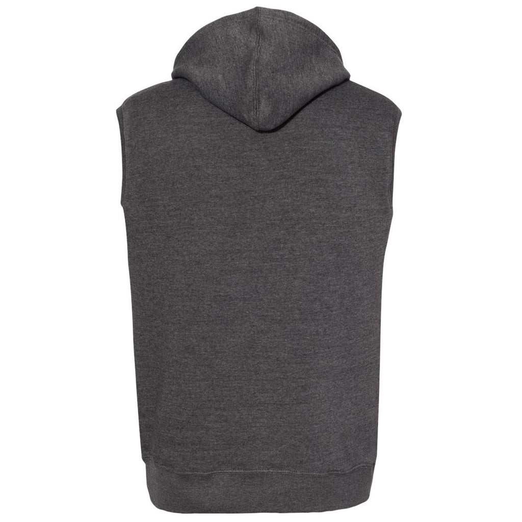 J. America Men's Black Triblend Triblend Sleeveless Hoodie