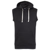 J. America Men's Solid Black Triblend Sleeveless Hoodie