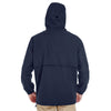 UltraClub Men's Navy Microfiber Full-Zip Hooded Jacket