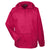 UltraClub Men's Red Quarter-Zip Hooded Pullover Pack-Away Jacket