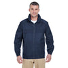 UltraClub Men's True Navy Full-Zip Hooded Pack-Away Jacket