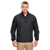 UltraClub Men's Black Micro-Poly Quarter-Zip Windshirt