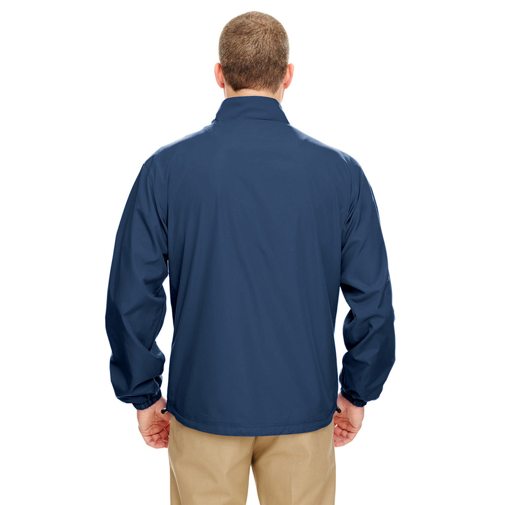 UltraClub Men's True Navy Micro-Poly Quarter-Zip Windshirt