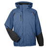 UltraClub Men's Blue/Black Colorblock 3-in-1 Systems Hooded Jacket