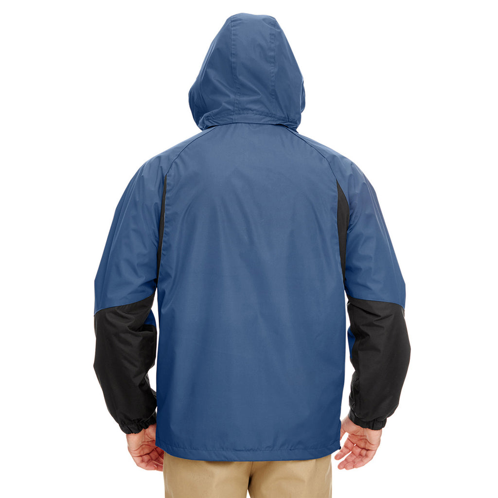 UltraClub Men's Blue/Black Colorblock 3-in-1 Systems Hooded Jacket