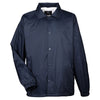 UltraClub Men's Navy Nylon Coaches' Jacket