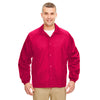 UltraClub Men's Red Nylon Coaches' Jacket