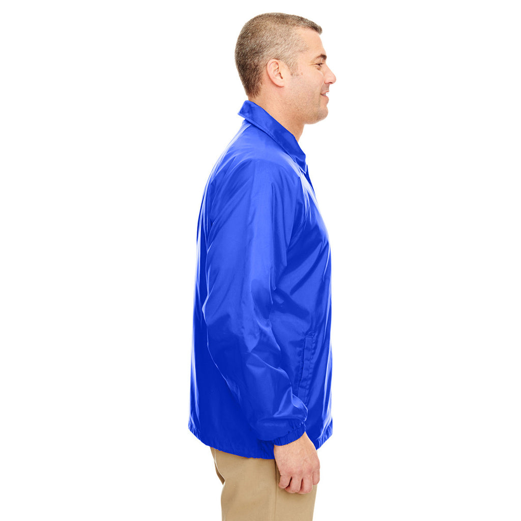 UltraClub Men's Royal Nylon Coaches' Jacket