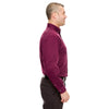 UltraClub Men's Burgundy Cypress Long-Sleeve Twill with Pocket