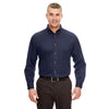 UltraClub Men's Navy Cypress Long-Sleeve Twill with Pocket