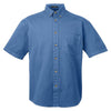 UltraClub Men's Indigo Short-Sleeve Cypress Denim with Pocket