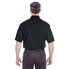 UltraClub Men's Black Short-Sleeve Cypress Twill with Pocket