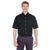 UltraClub Men's Black Short-Sleeve Cypress Twill with Pocket