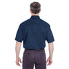 UltraClub Men's Navy Short-Sleeve Cypress Twill with Pocket