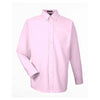 UltraClub Men's Pink Classic Wrinkle-Resistant Long-Sleeve Oxford