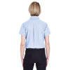 UltraClub Women's Light Blue Classic Wrinkle-Resistant Short-Sleeve Oxford