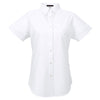 UltraClub Women's White Classic Wrinkle-Resistant Short-Sleeve Oxford