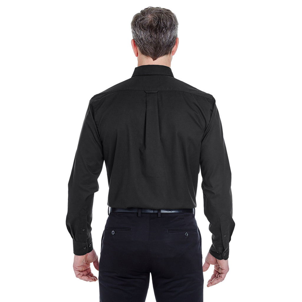 UltraClub Men's Black Whisper Twill