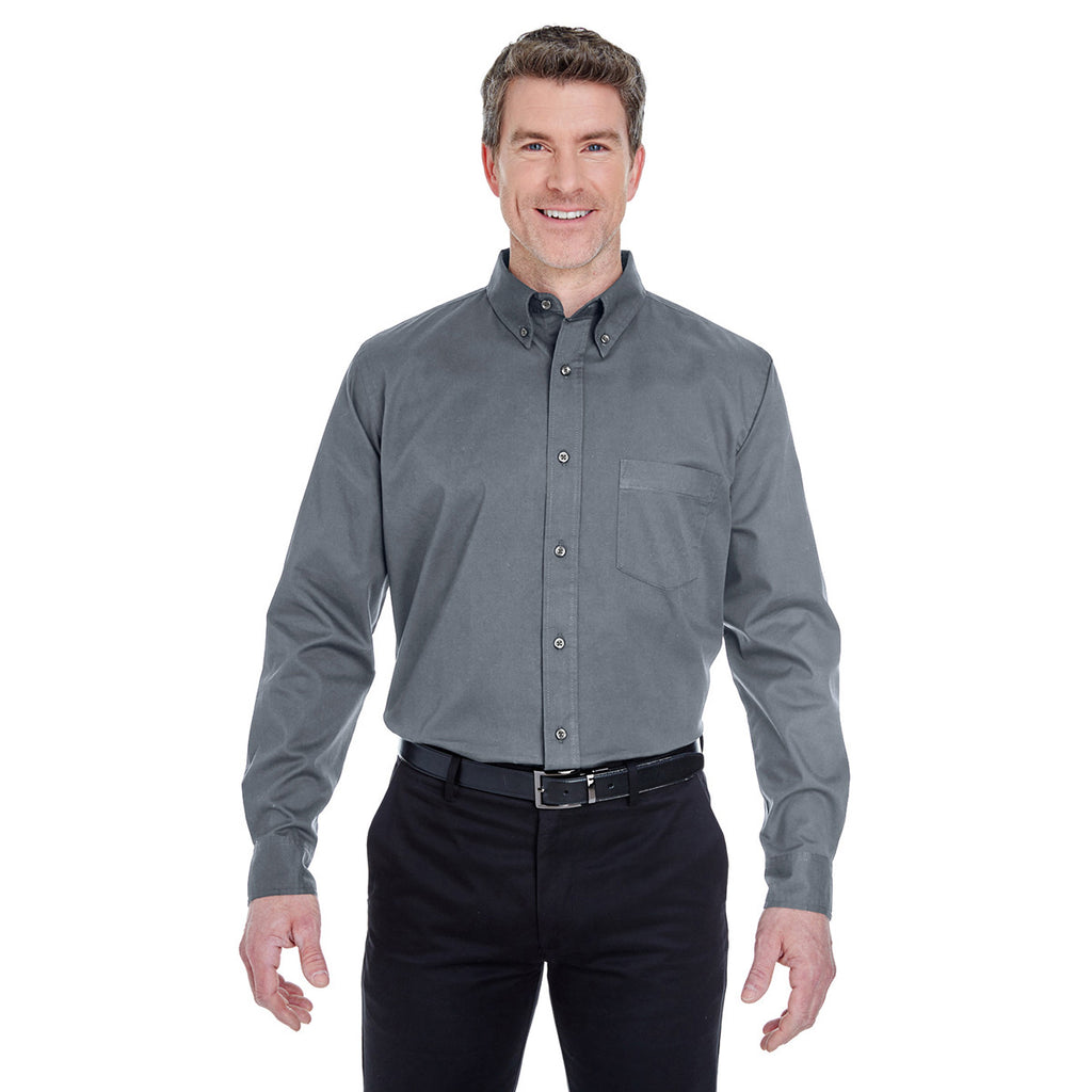 UltraClub Men's Graphite Whisper Twill