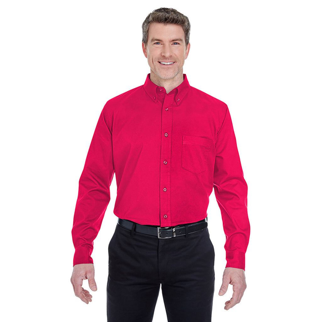 UltraClub Men's Red Whisper Twill