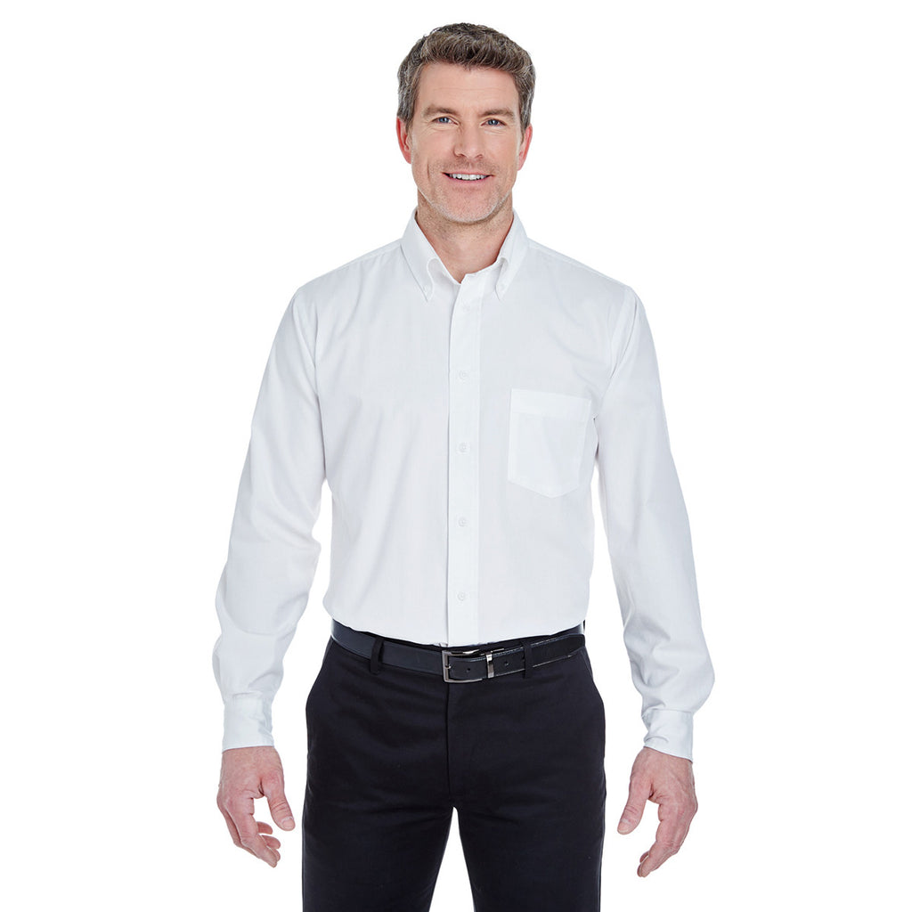 UltraClub Men's White Whisper Twill