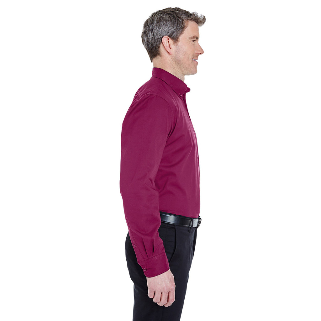 UltraClub Men's Wine Whisper Twill