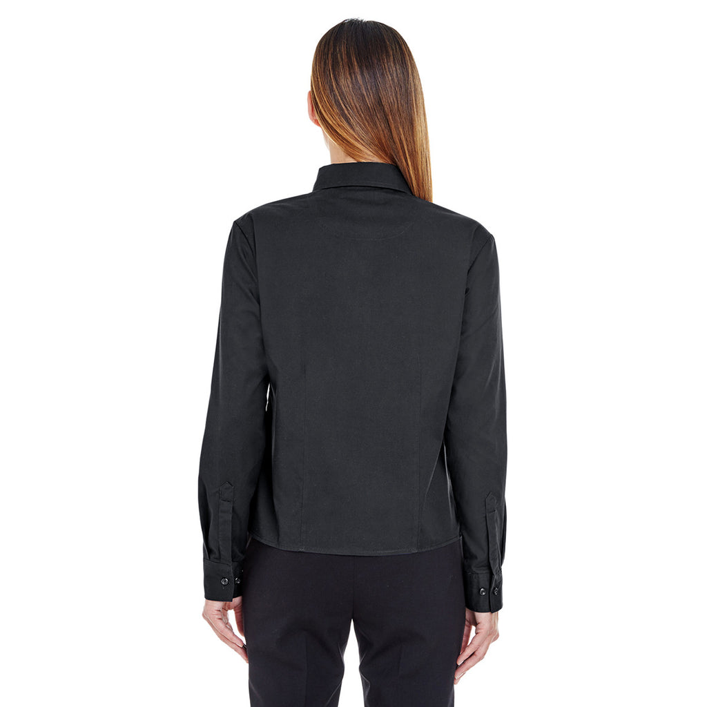 UltraClub Women's Black Whisper Twill