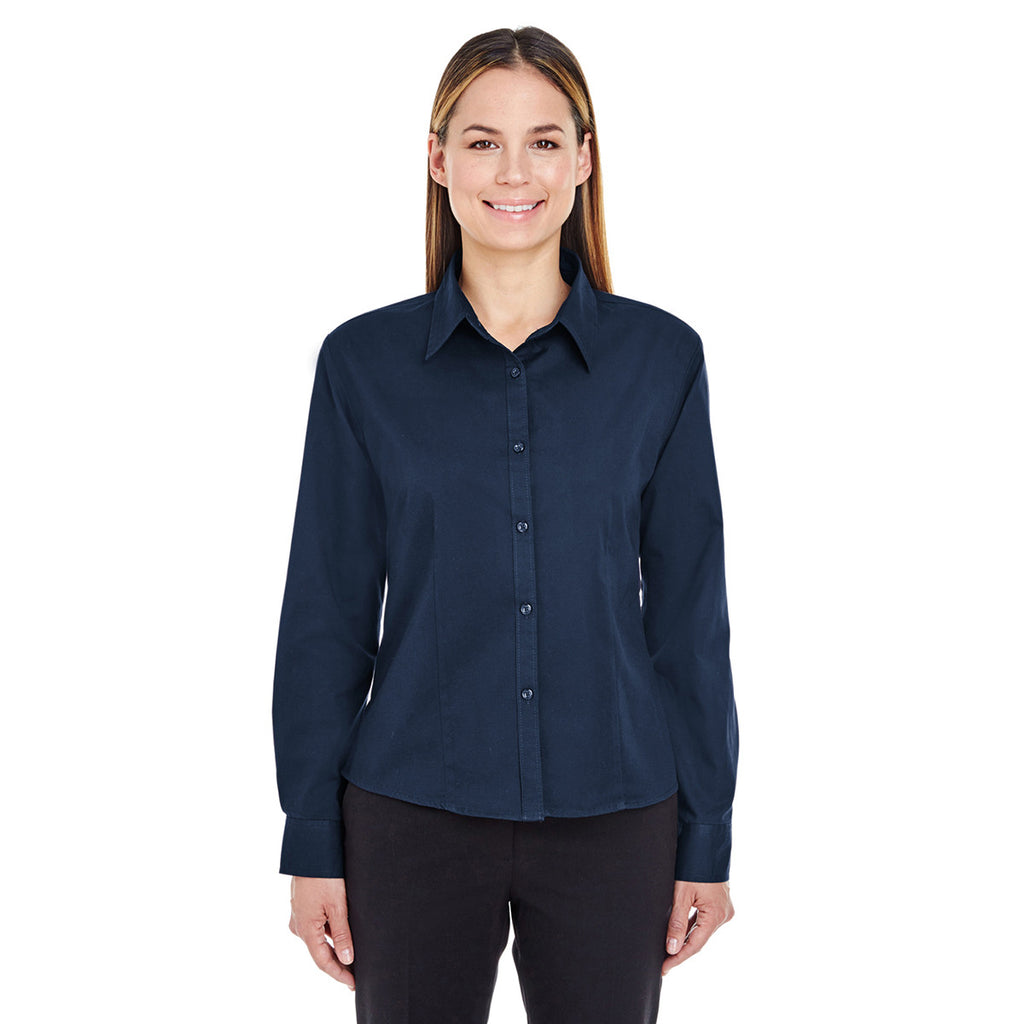 UltraClub Women's Navy Whisper Twill