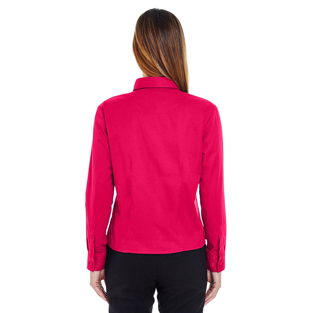 UltraClub Women's Red Whisper Twill