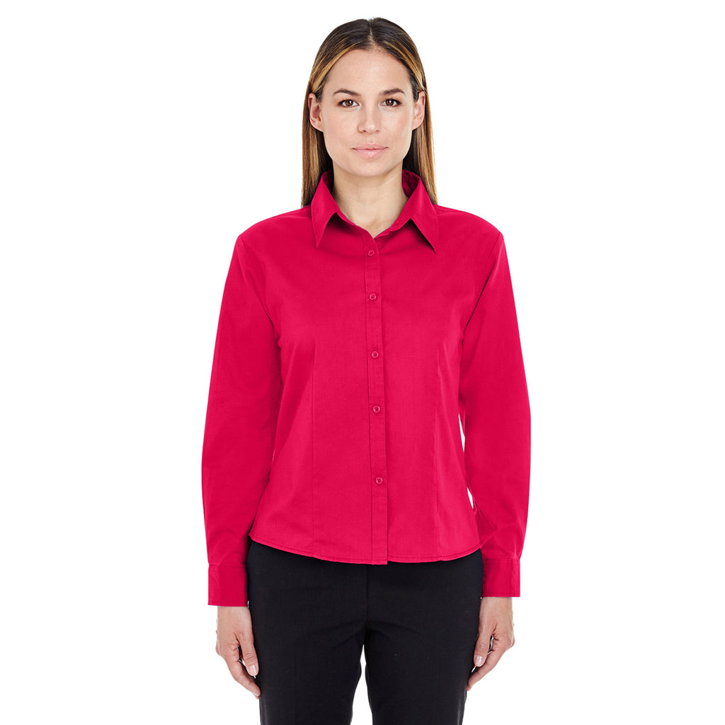 UltraClub Women's Red Whisper Twill