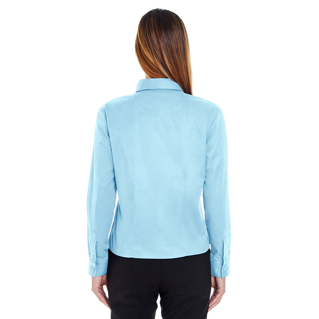 UltraClub Women's Sky Blue Whisper Twill