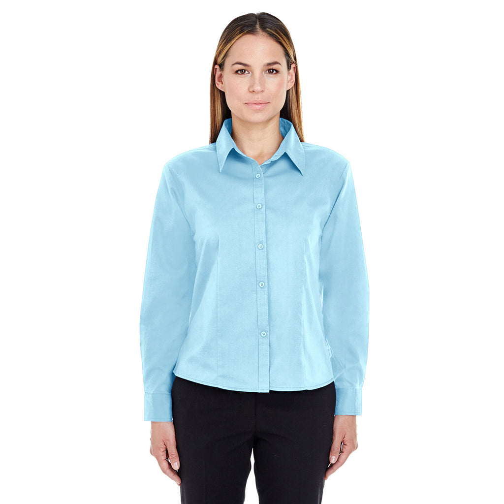 UltraClub Women's Sky Blue Whisper Twill