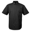 UltraClub Men's Black Short-Sleeve Whisper Twill