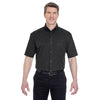 UltraClub Men's Black Short-Sleeve Whisper Twill