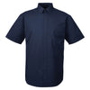 UltraClub Men's Navy Short-Sleeve Whisper Twill