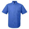 UltraClub Men's Royal Short-Sleeve Whisper Twill