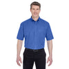 UltraClub Men's Royal Short-Sleeve Whisper Twill