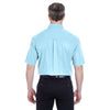 UltraClub Men's Sky Blue Short-Sleeve Whisper Twill