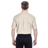 UltraClub Men's Stone Short-Sleeve Whisper Twill