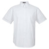 UltraClub Men's White Short-Sleeve Whisper Twill