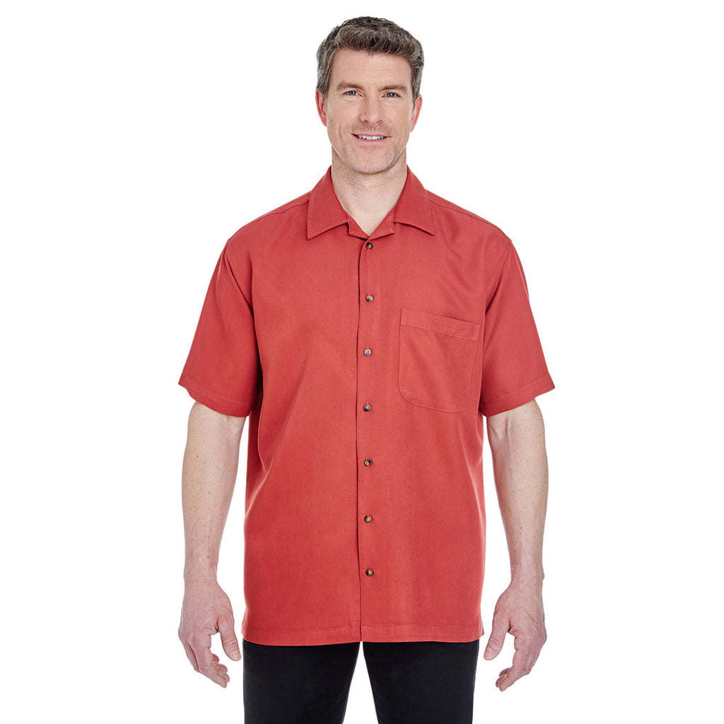 UltraClub Men's Brick Cabana Breeze Camp Shirt