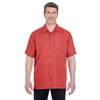 UltraClub Men's Brick Cabana Breeze Camp Shirt