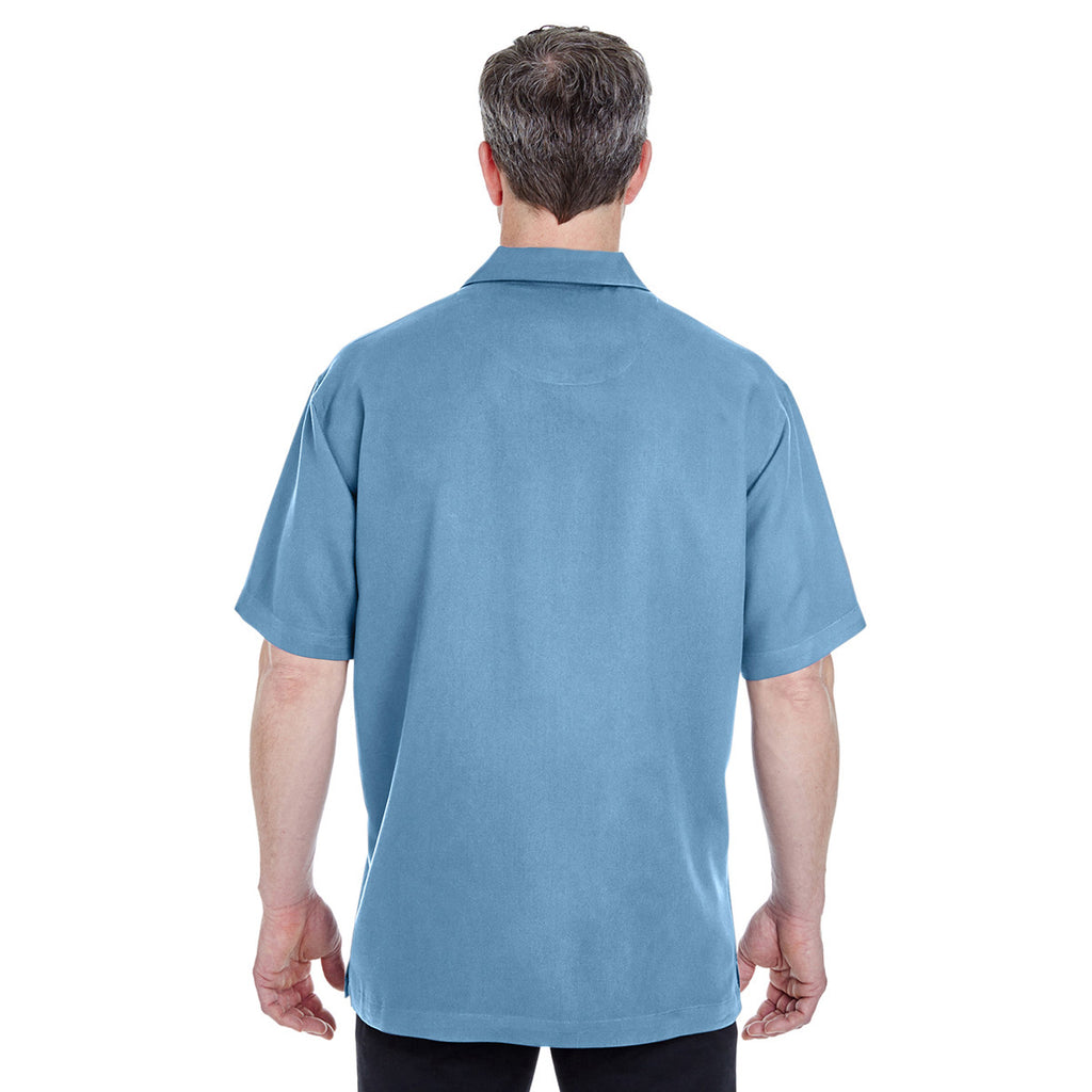 UltraClub Men's Island Blue Cabana Breeze Camp Shirt