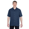 UltraClub Men's Navy Cabana Breeze Camp Shirt