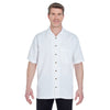 UltraClub Men's White Cabana Breeze Camp Shirt