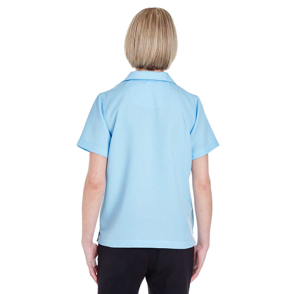 UltraClub Women's Island Blue Cabana Breeze Camp Shirt