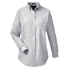 UltraClub Women's Charcoal Classic Wrinkle-Resistant Long-Sleeve Oxford